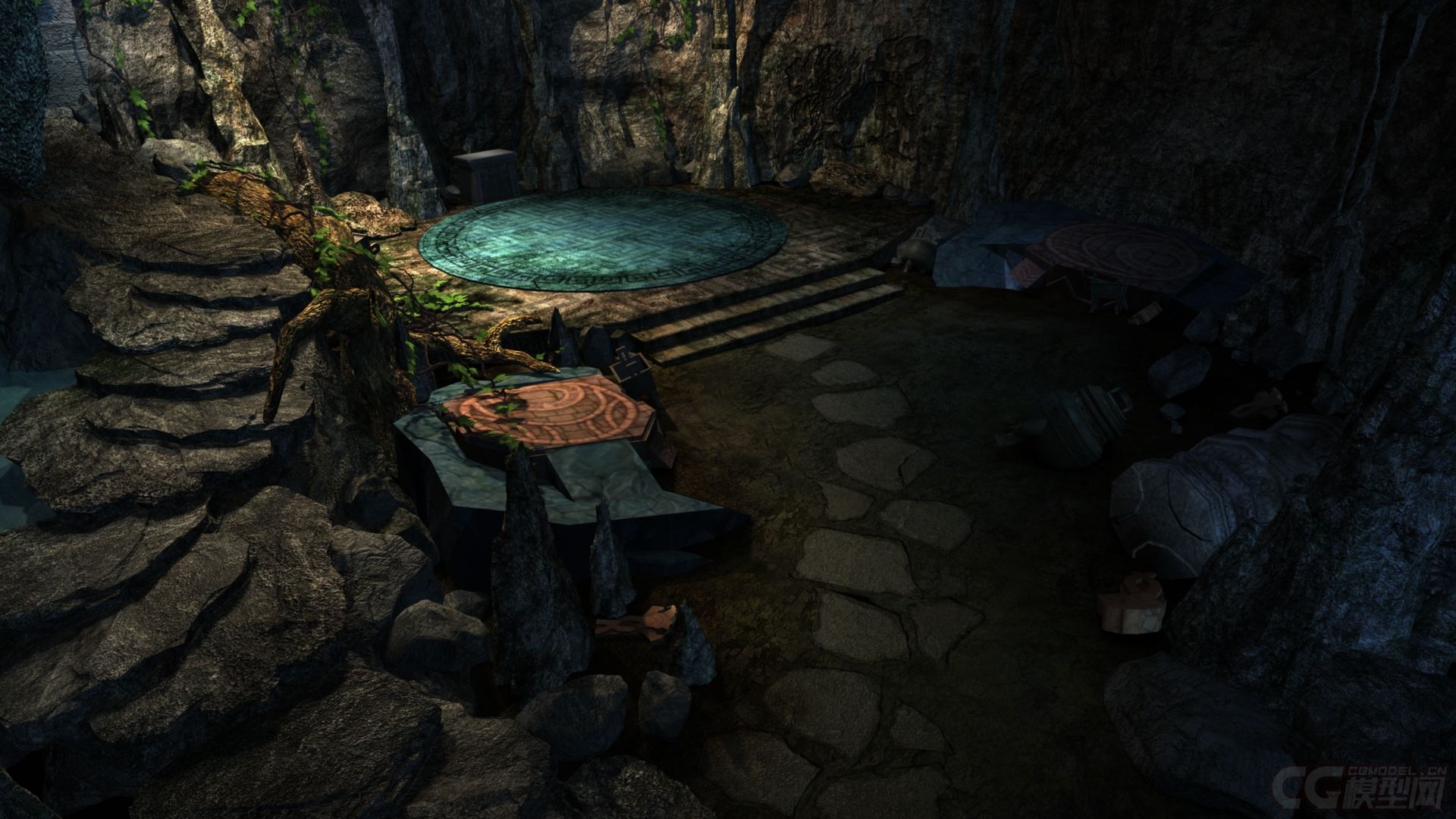 一个遗迹山洞模型,有贴图_joechief作品_场景自然场景_cg模型网