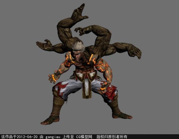 阿修罗之怒四臂男男性卡通