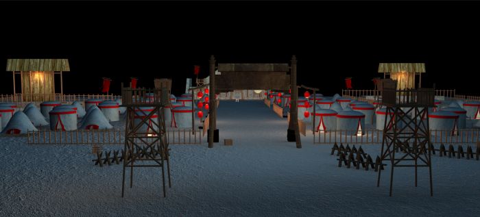 影视级古代军营模型