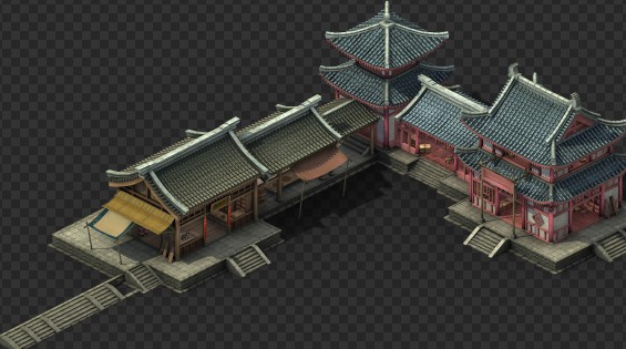 古代医馆建筑模型-自然场景模型库-3ds Max(.max)模型下载-cg模型网