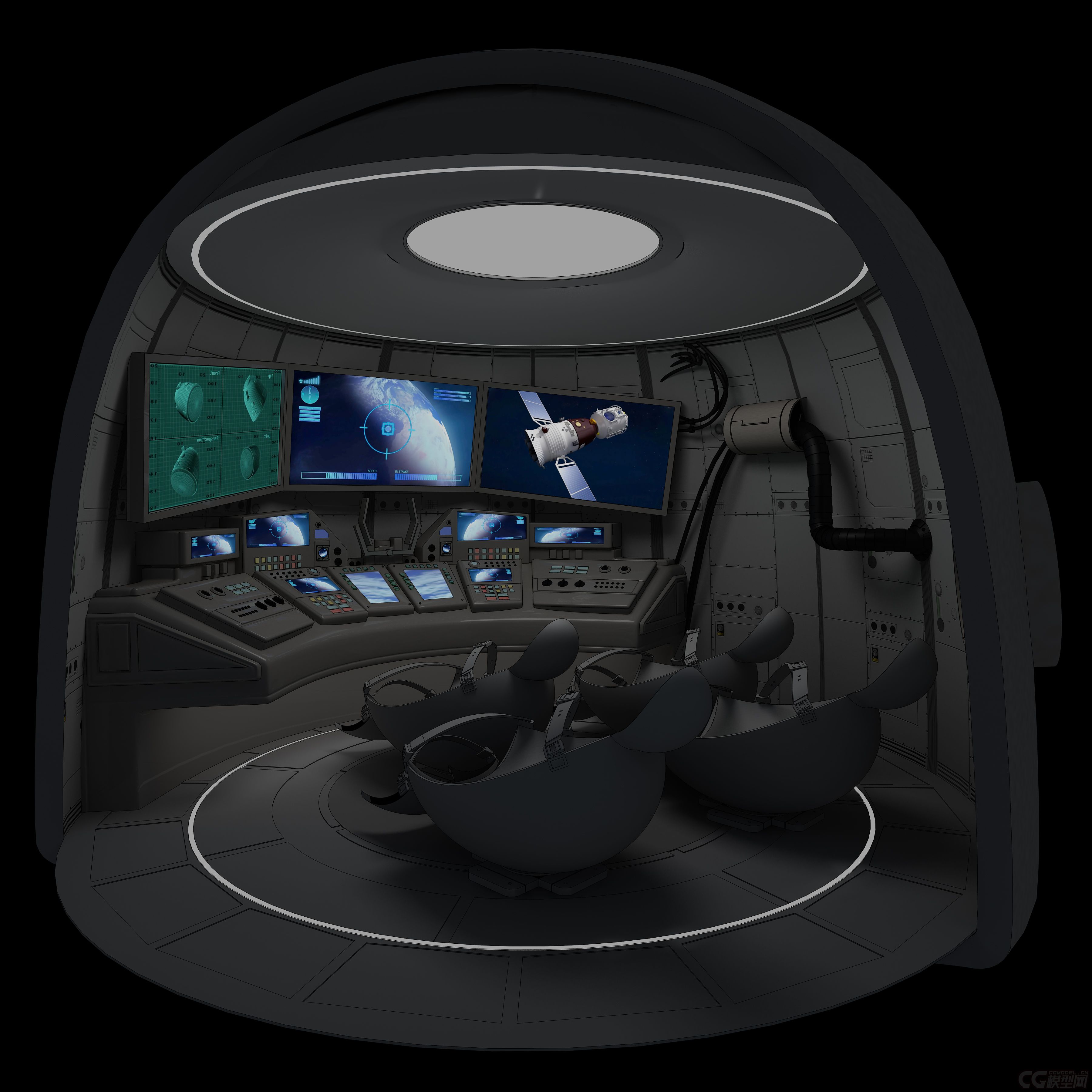 中国航天系列之神州返回舱内部模型 高精度模型 CG影视动画-CG模型网(cgmodel)-让设计更有价值!