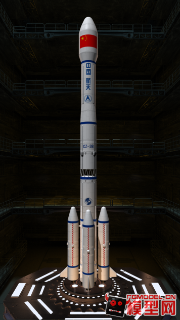 中国火箭,长征系列3b,cz3b火箭模型,带自转动画,可以做cg动画模型