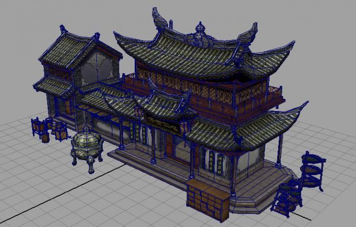 药堂模型_02598309作品_场景古代场景_cg模型网