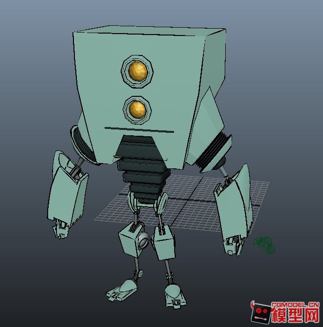 的一个好玩的二维机器人_溜耳机的少年作品_人物机器人/机甲_cg模型网