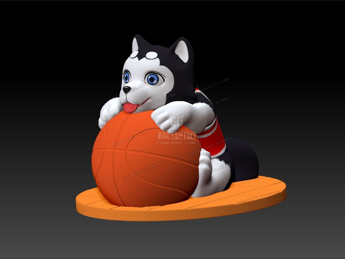 黑子的篮球 里的黑子2号卡通狗狗玩篮球可3d打印 Cg模型网 Cgmodel 三维设计师交流互动平台 专注多品类3d模型下载 原创作品分享 软件学习