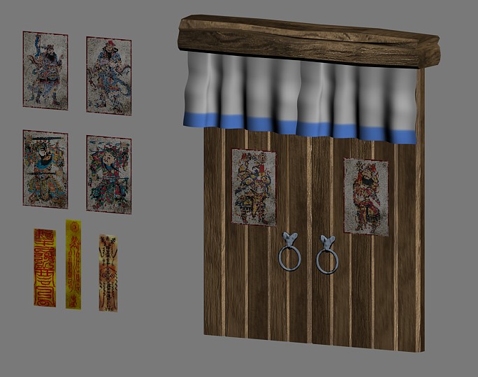 古代门和门帘 写实模型下载模型-古代场景模型库-3ds Max(.max)模型下载-cg模型网