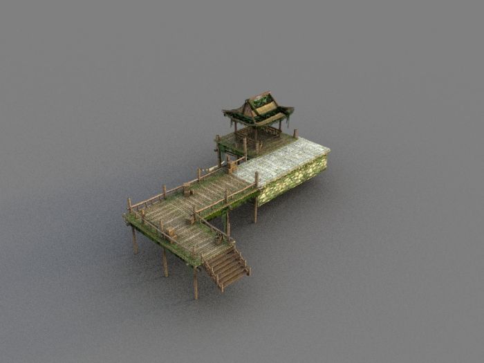 3d古建筑，游戏用简体模型，3dsmax2011场景文件模型-自然场景模型库-模型下载-cg模型网