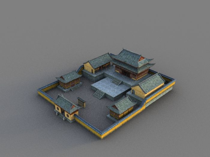 3d古建筑场景 游戏用简体模型模型-自然场景模型库-模型下载-cg模型网