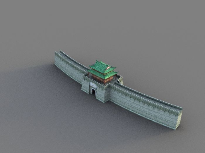 3d古代城墙和城门 游戏用简体模型模型-自然场景模型库-模型下载-cg模型网