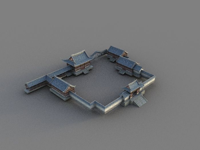 3d古建筑场景 游戏用简体模型模型-自然场景模型库-模型下载-cg模型网