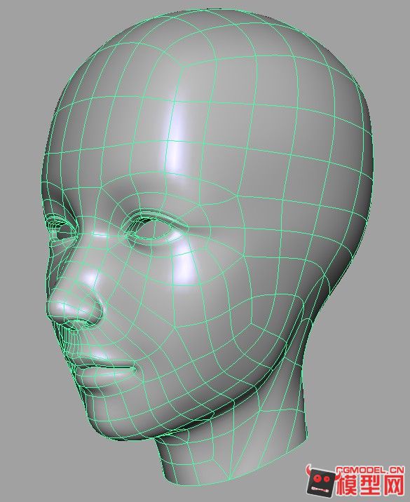 精简面数 女青年头部建模 maya 模型下载