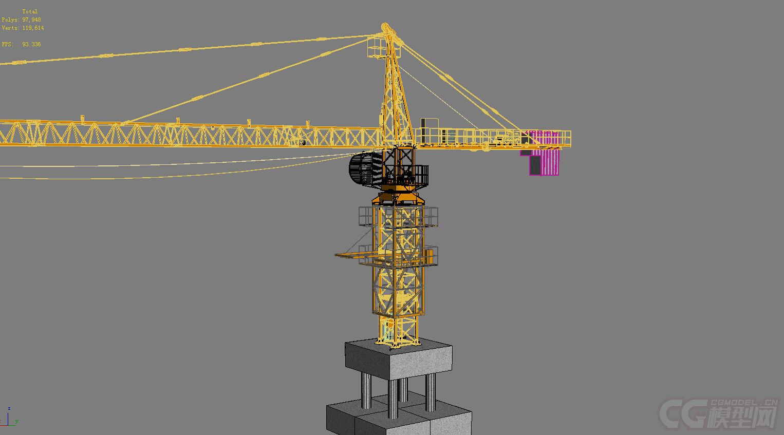 塔式起重机塔吊_gct作品_机械/器械工业设备_cg模型网