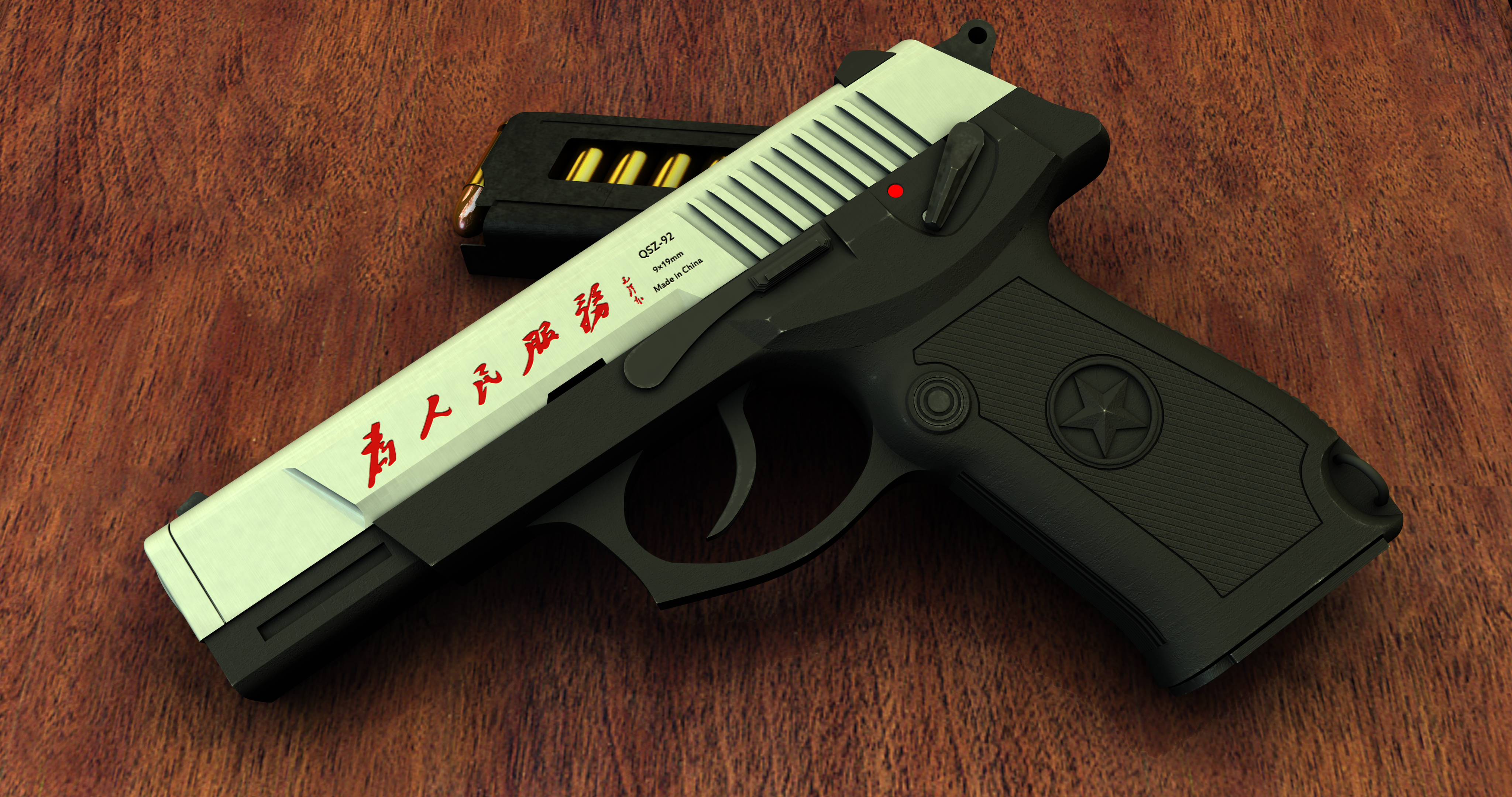 国产qsz92式手枪_augustuspang作品_角色/人物/生物_cg模型网