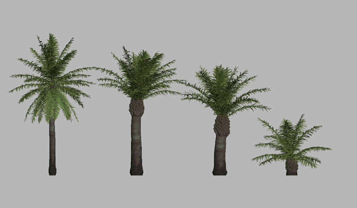 风吹动树动态树动画树棕榈椰子铁树已做点缓存动画文件