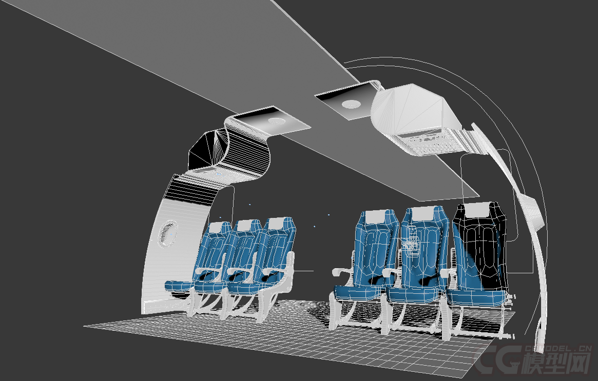 客机机舱 民航飞机机舱-自然场景-场景-cgb082-cg模型网