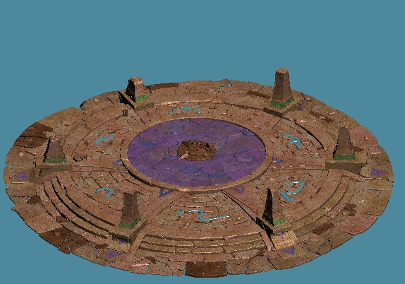 圆盘祭坛带材质贴图