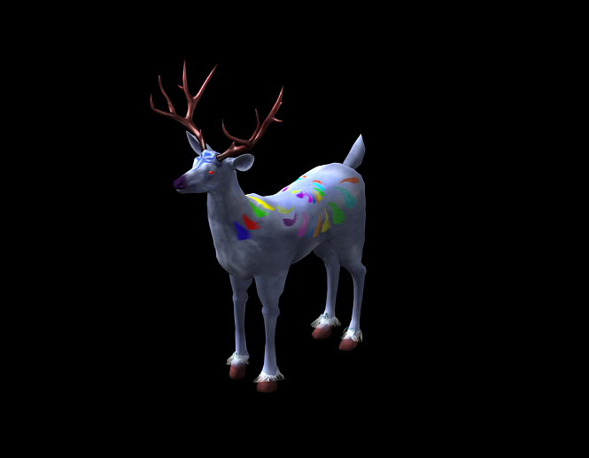 九色神鹿大鹿角模型下载带材质动画绑定蒙皮