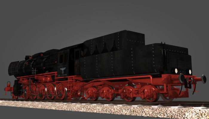 德意志br52蒸汽机车_椰子与国王作品_车辆人力车_cg模型网