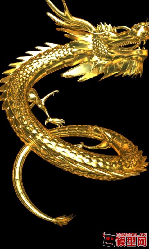带路径的动画东方精品龙模型