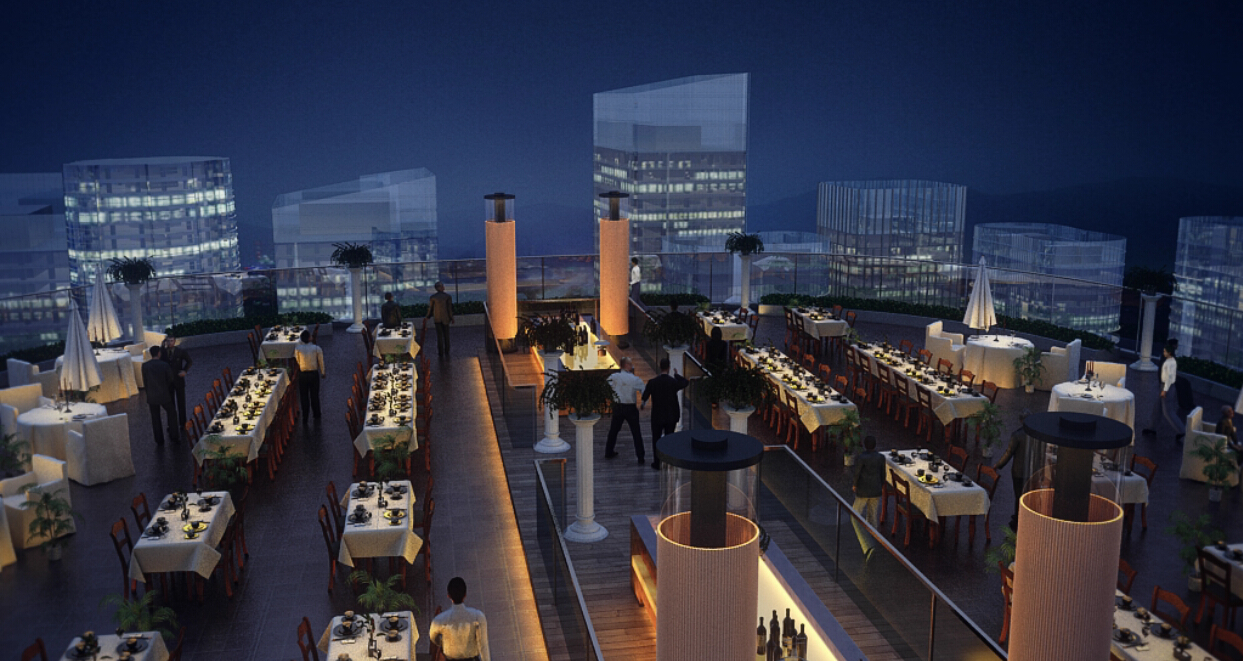 【精品场景】照片镜头临摹 屋顶平台 酒吧 会所 露天