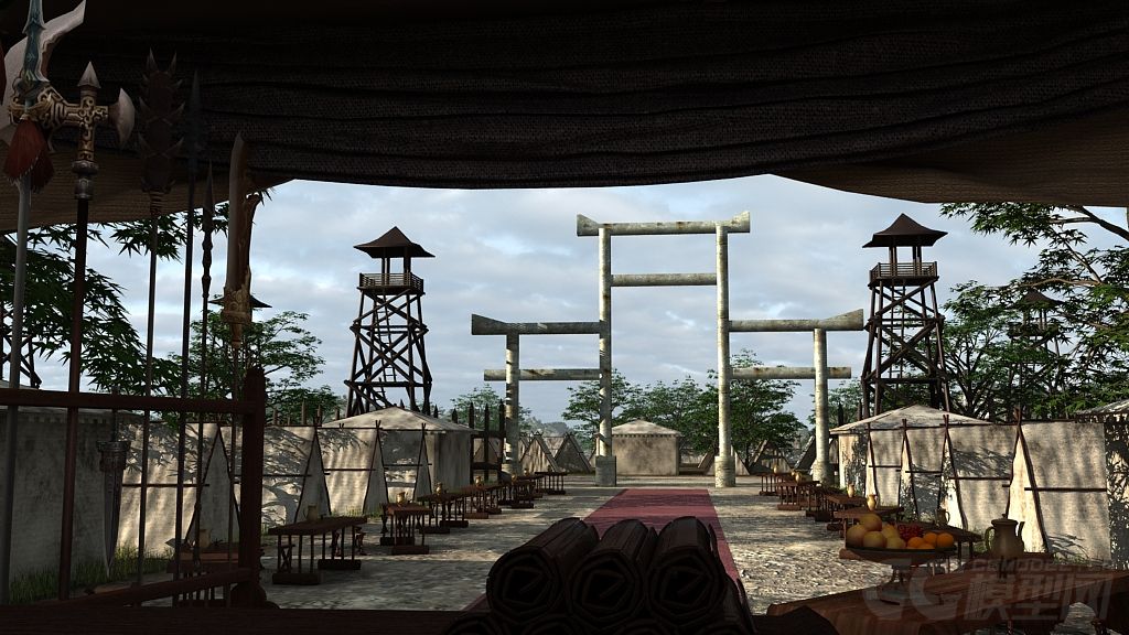 精品场景古代军营哨岗