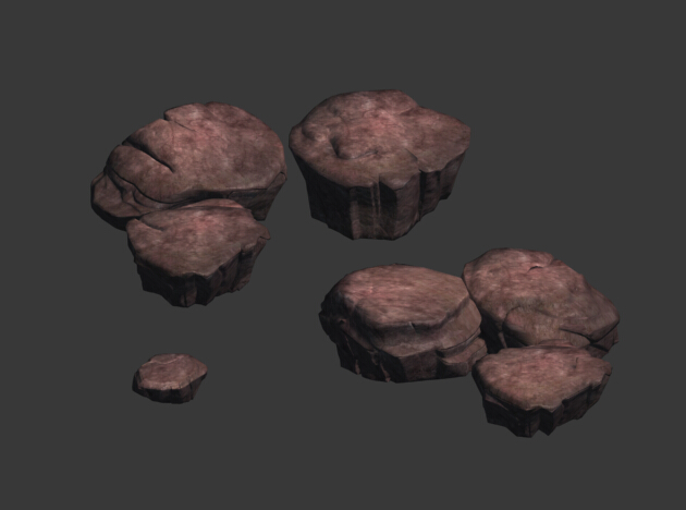 石头,石块.,多种花草,草地地面,草地地基 道具 写实场景 游戏