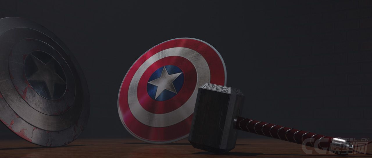 高精度美国队长盾牌和雷神锤子