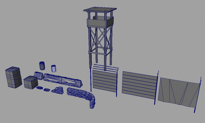 次世代军事部件（2）—瞭望塔 哨塔模型-场景部件模型库-3ds Max(.max)模型下载-cg模型网