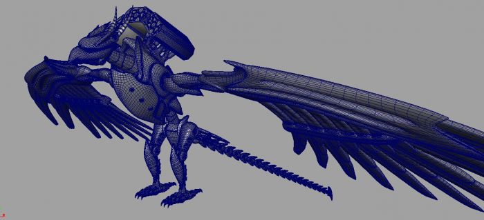 高精度机械战鹰,钢铁雄鹰,科幻大鸟,未来机器鹰,带贴图和骨骼绑定.