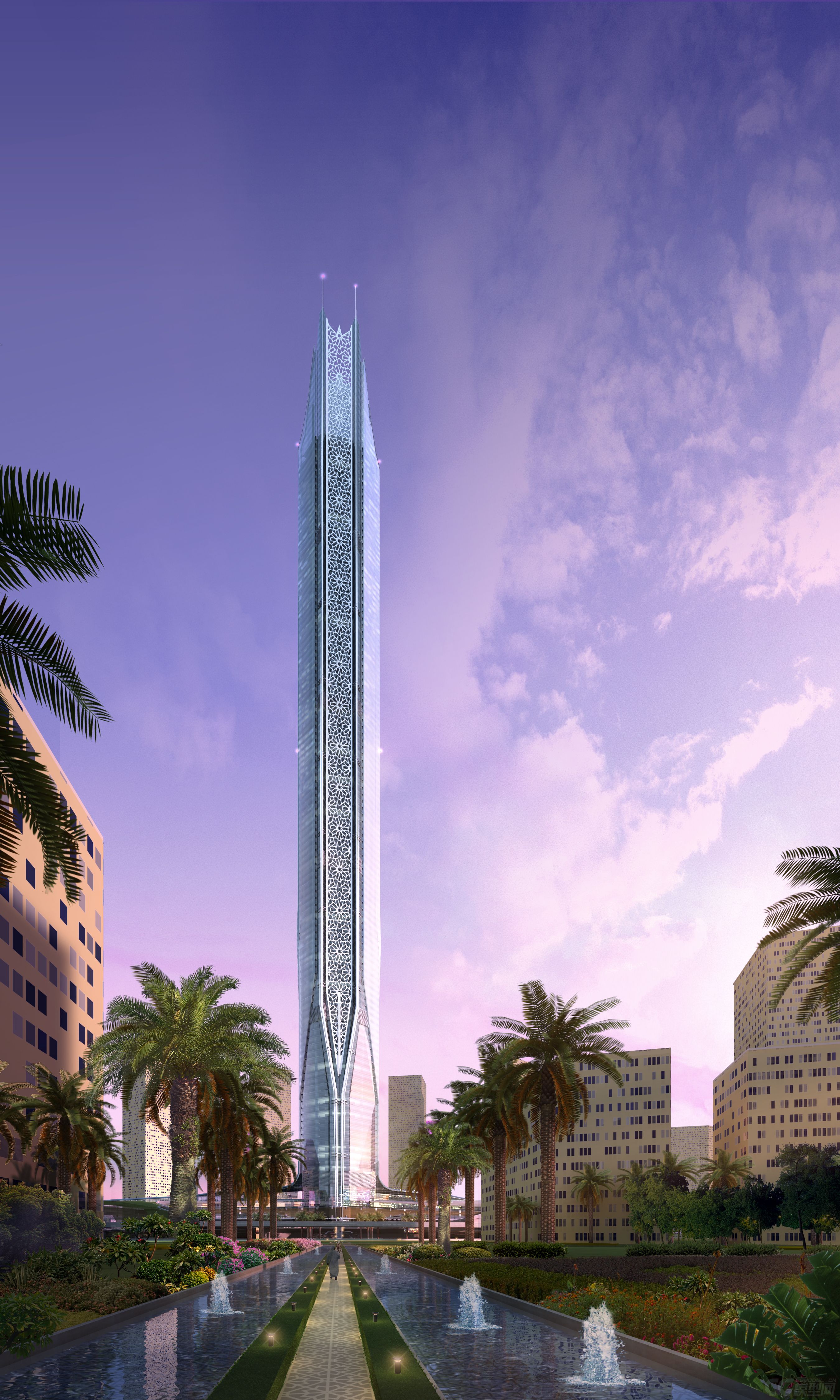 城市商业中心,地标建筑,高楼大厦,立交桥,喷泉