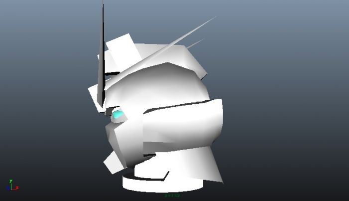 高达头部模型 金属拉丝材质 高写真 机器人头部 附贴图 有灯光