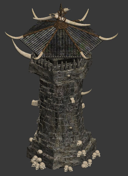 古代场景部件模型箭塔