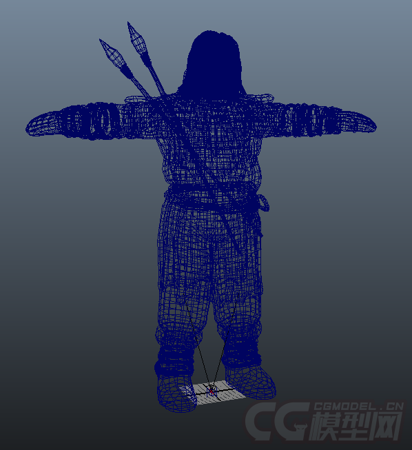 古代穿兽皮的原始人男性带头发与胡子