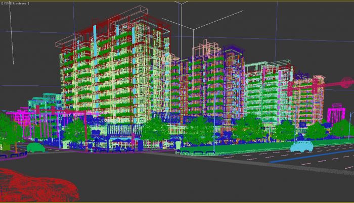 3dmax建筑动画全模型场景 商业夜景小区商铺模型-自然场景模型库-模型下载-cg模型网