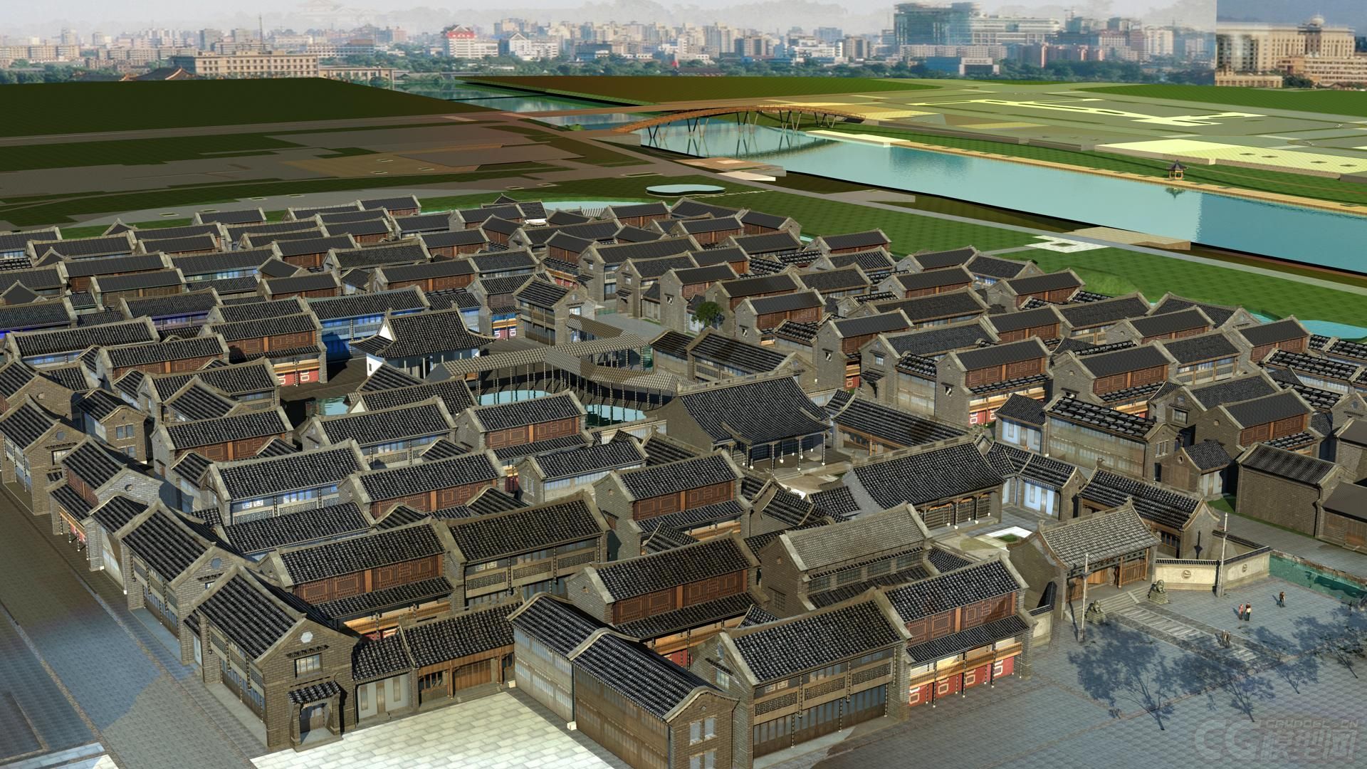 大型古建 城楼模型-自然场景模型库-模型下载-cg模型网