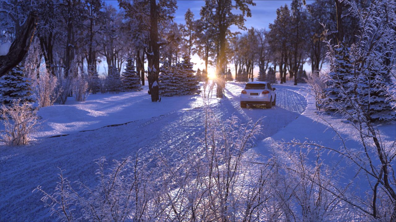 雪天 冬天 雪景 森林雪地_yzk110作品_场景自然场景_cg模型网