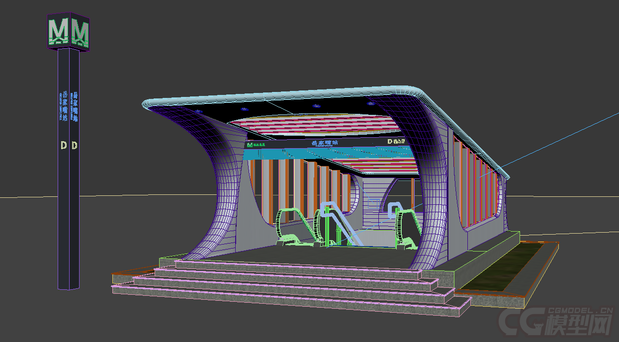 武漢地鐵站出入口模型