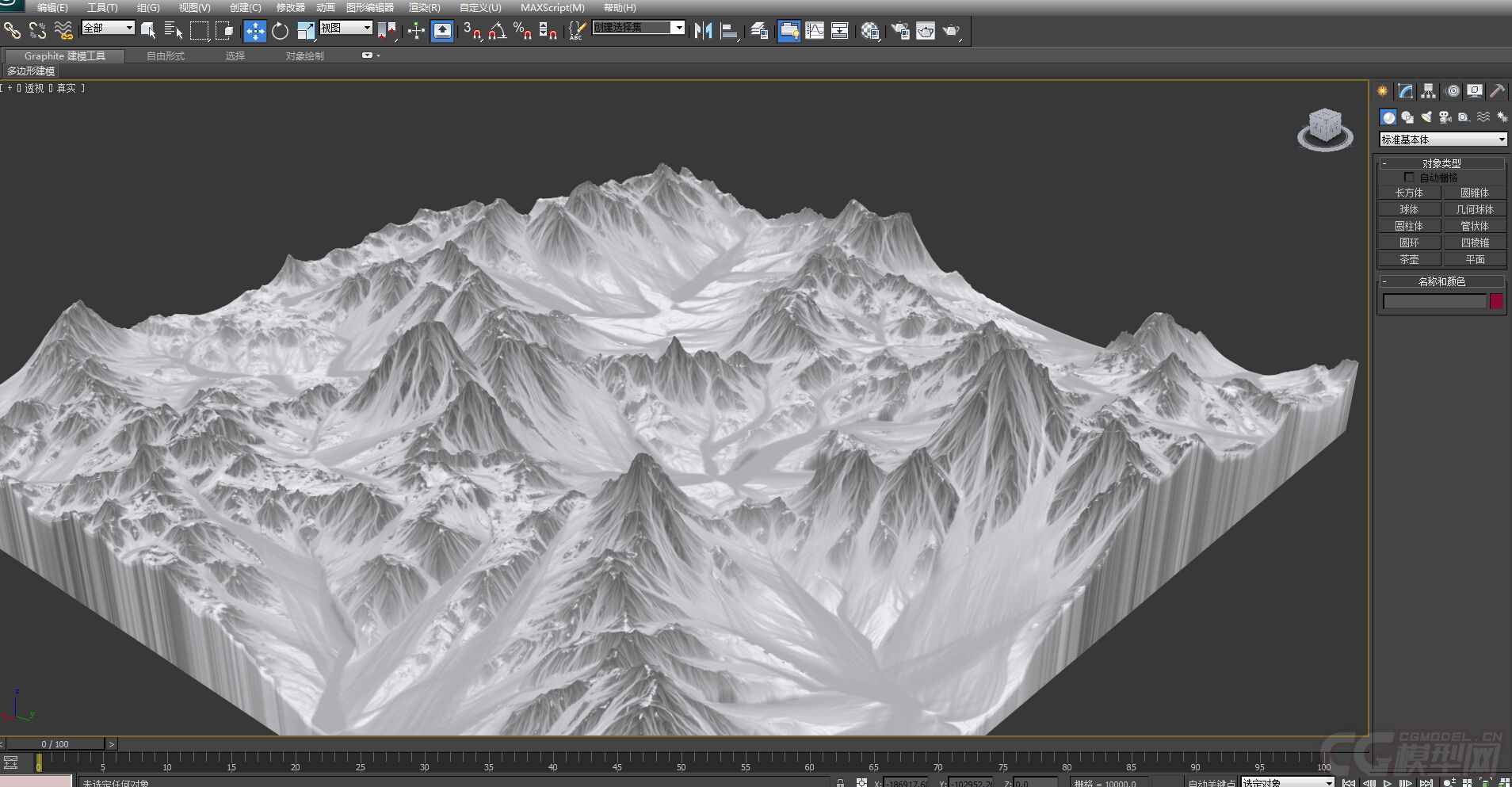 两座影视级别的连环山体模型 地形山形 雪_gcd10251212204作品_场景