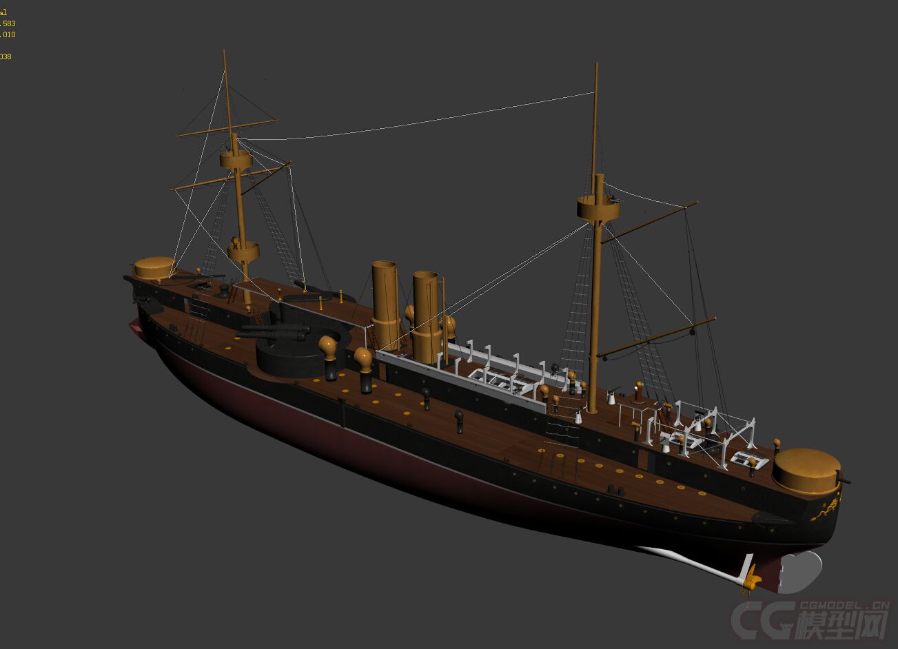 北洋水师定远舰军舰铁甲舰