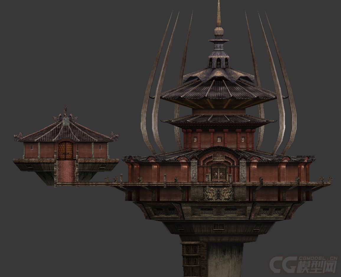 古代神魔场景建筑中式建筑圆形建筑魔域建筑