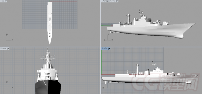 中国海军113青岛号 导弹驱逐舰模型-军舰模型库-3D Studio(.3ds)模型下载-cg模型网