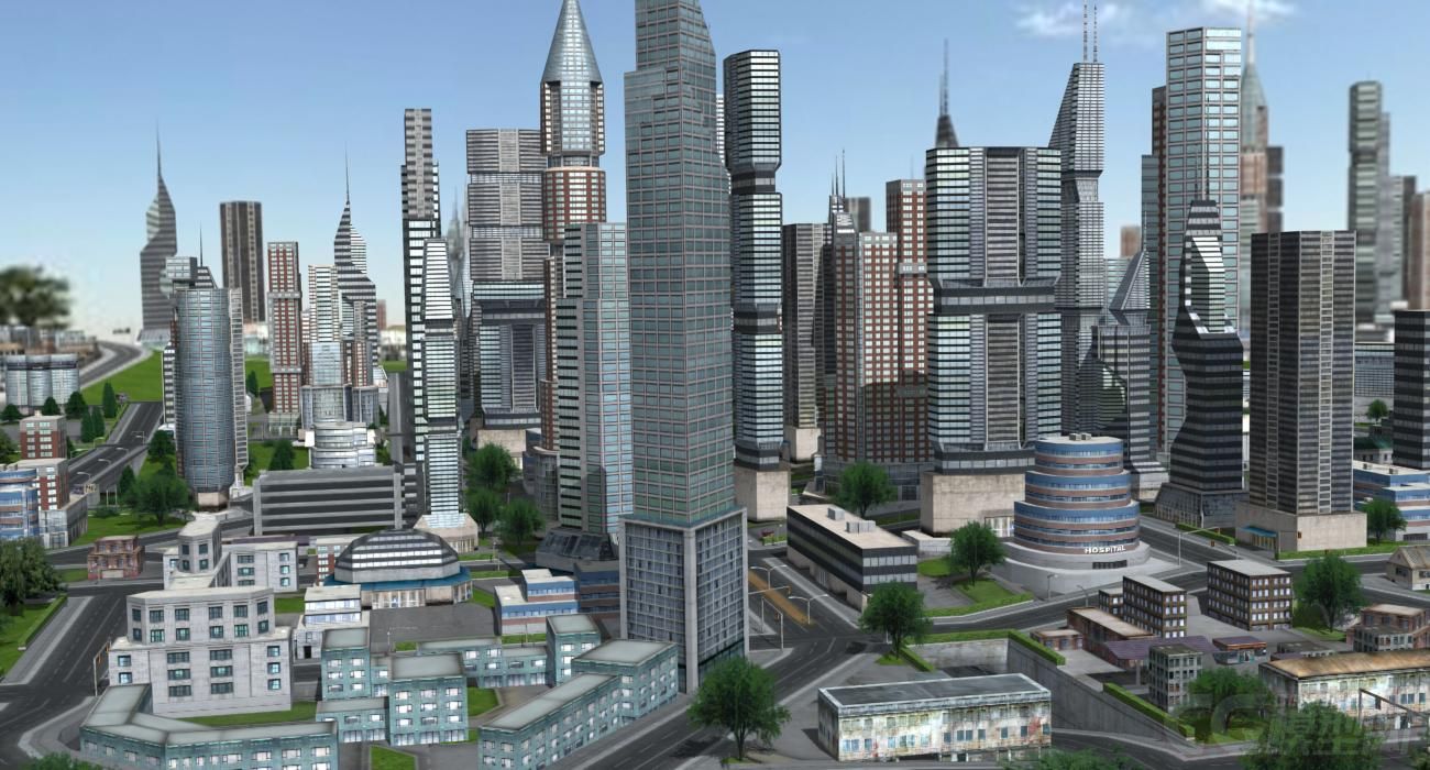 特大城市建筑2城市建筑道路大城市高楼大厦