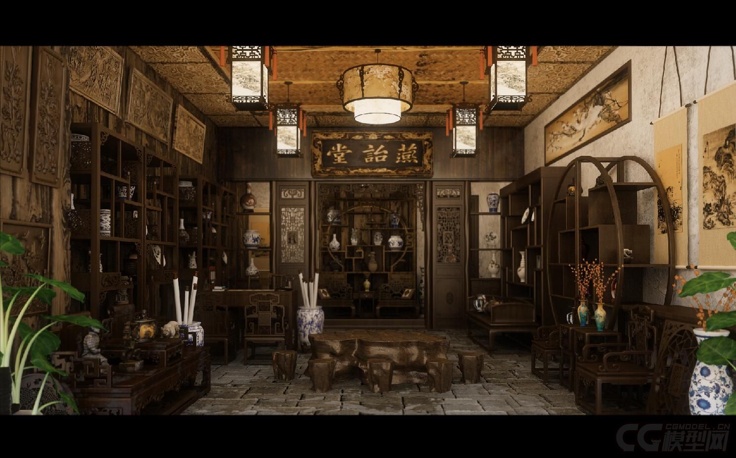 古玩店模型-现代场景模型库-模型下载-cg模型网