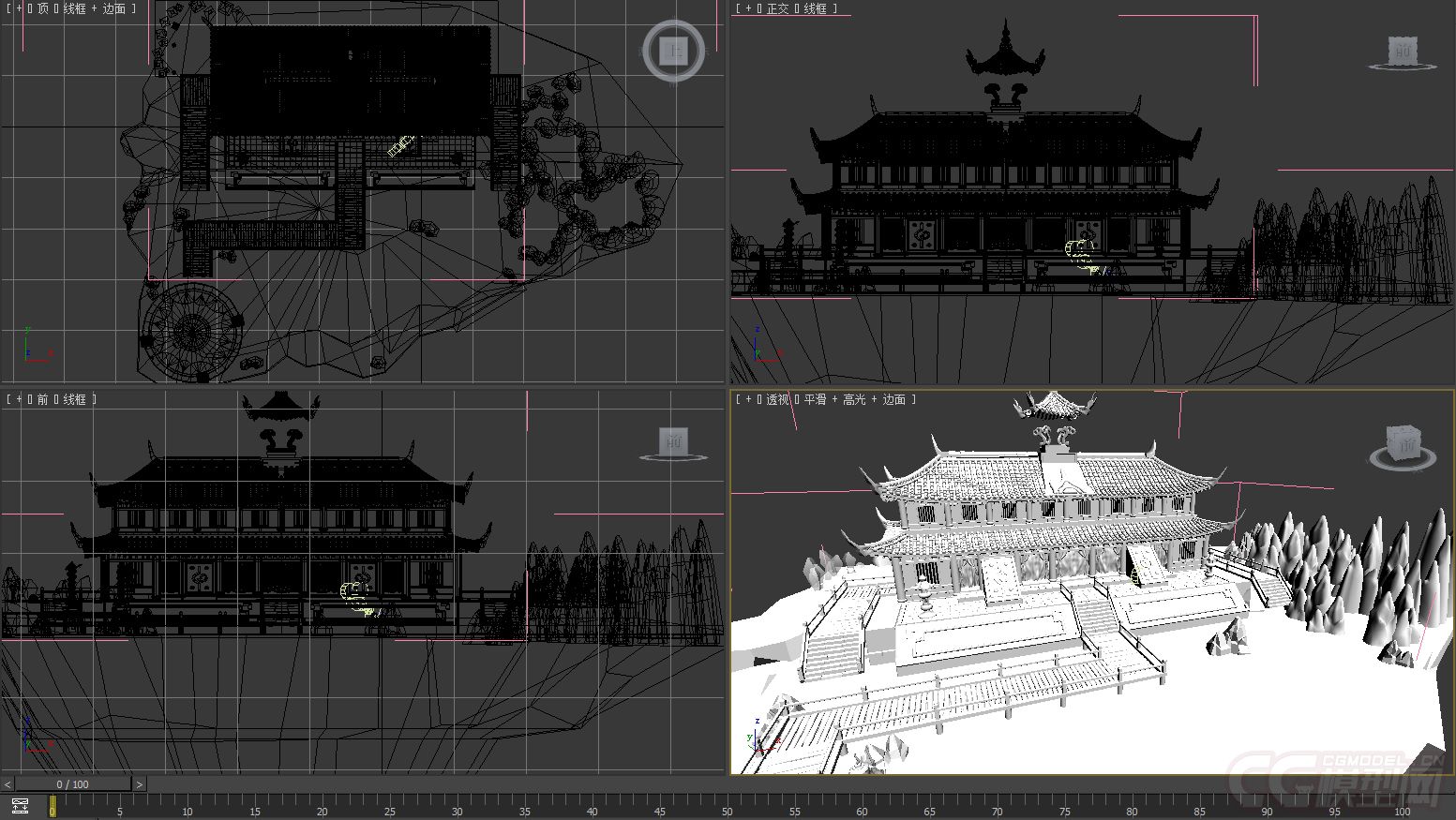 中国风古代建筑-天宫楼阁-付FBX无需编辑**导入Unity模型-自然场景模型库-模型下载-cg模型网
