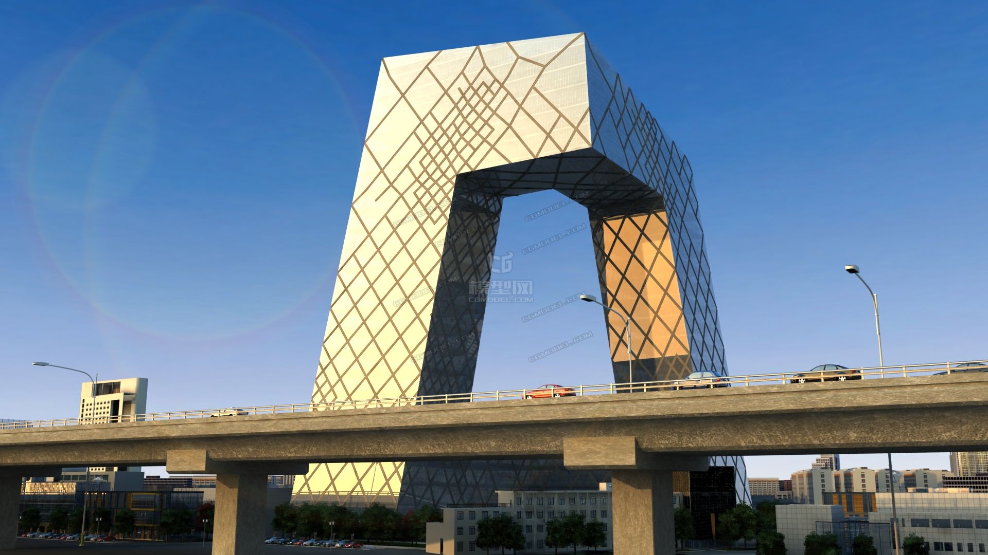 央视 央视大楼 大裤衩模型-自然场景模型库-模型下载-cg模型网