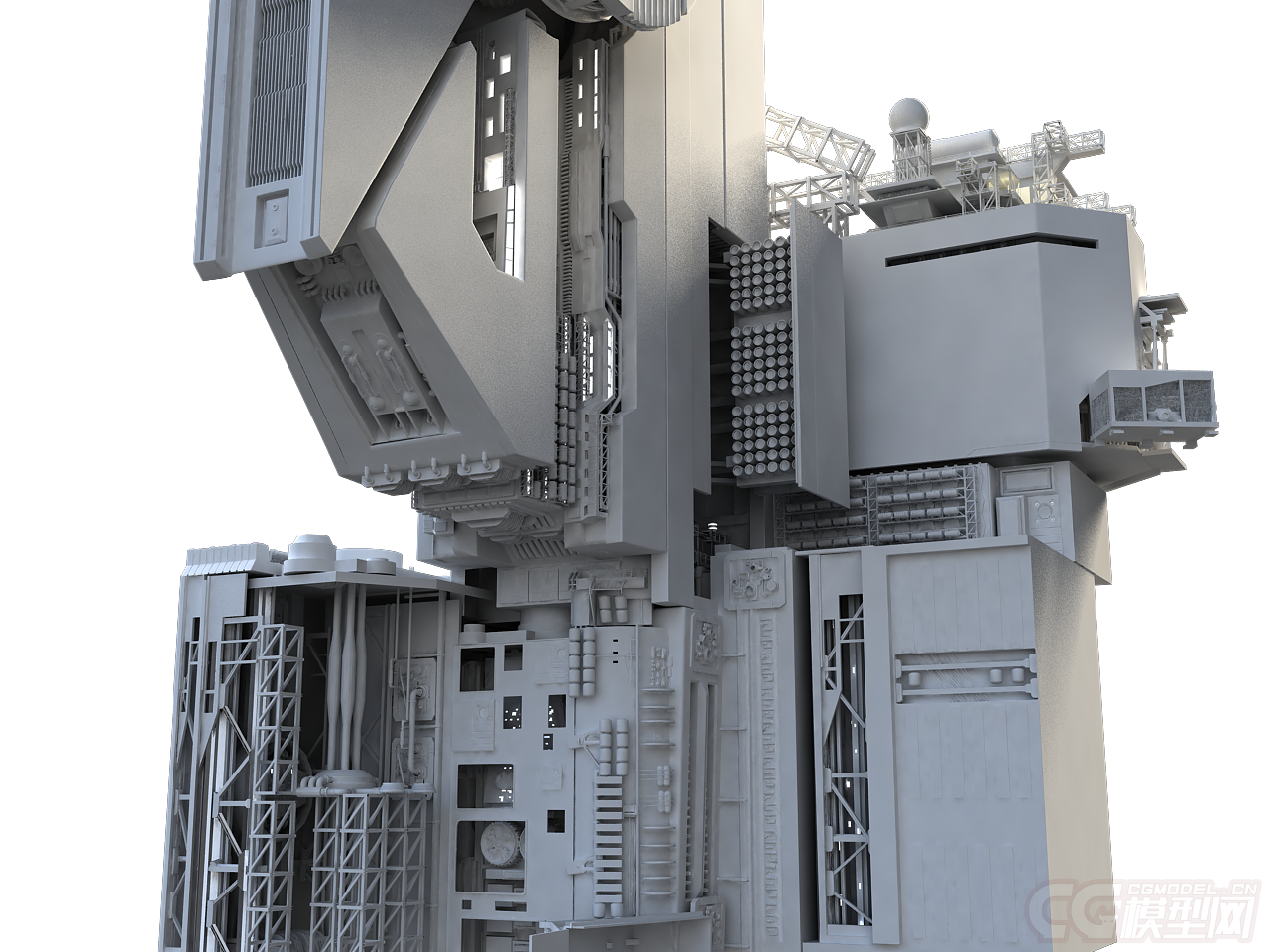 科幻基地 炮塔 科幻建筑_goodboy2016作品_角色/人物/生物_cg模型网