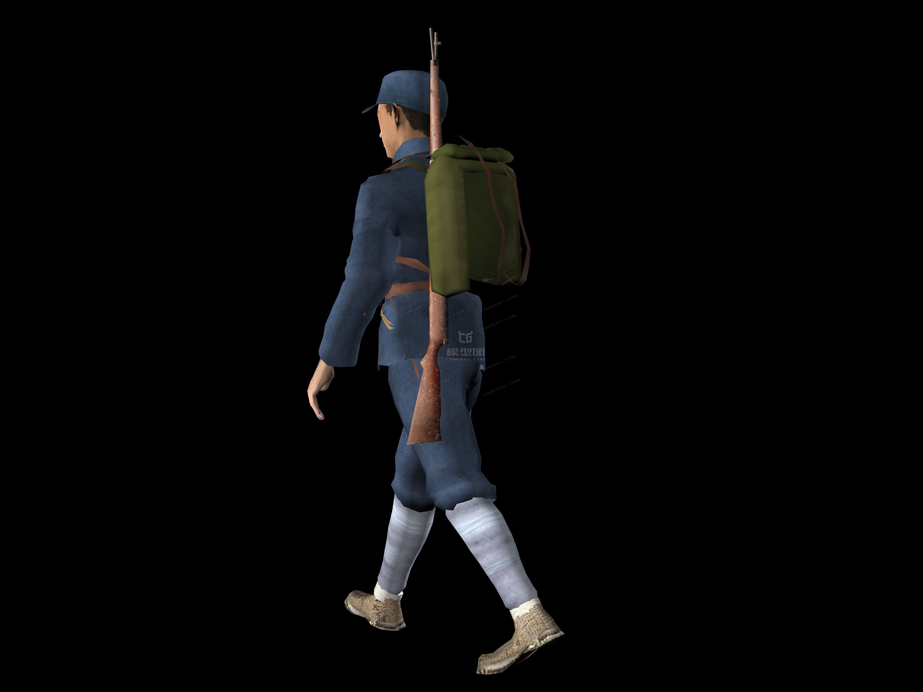 红军-解放军-八路军-战士--抗日战争(带骨骼)革命延安时期抗战人物