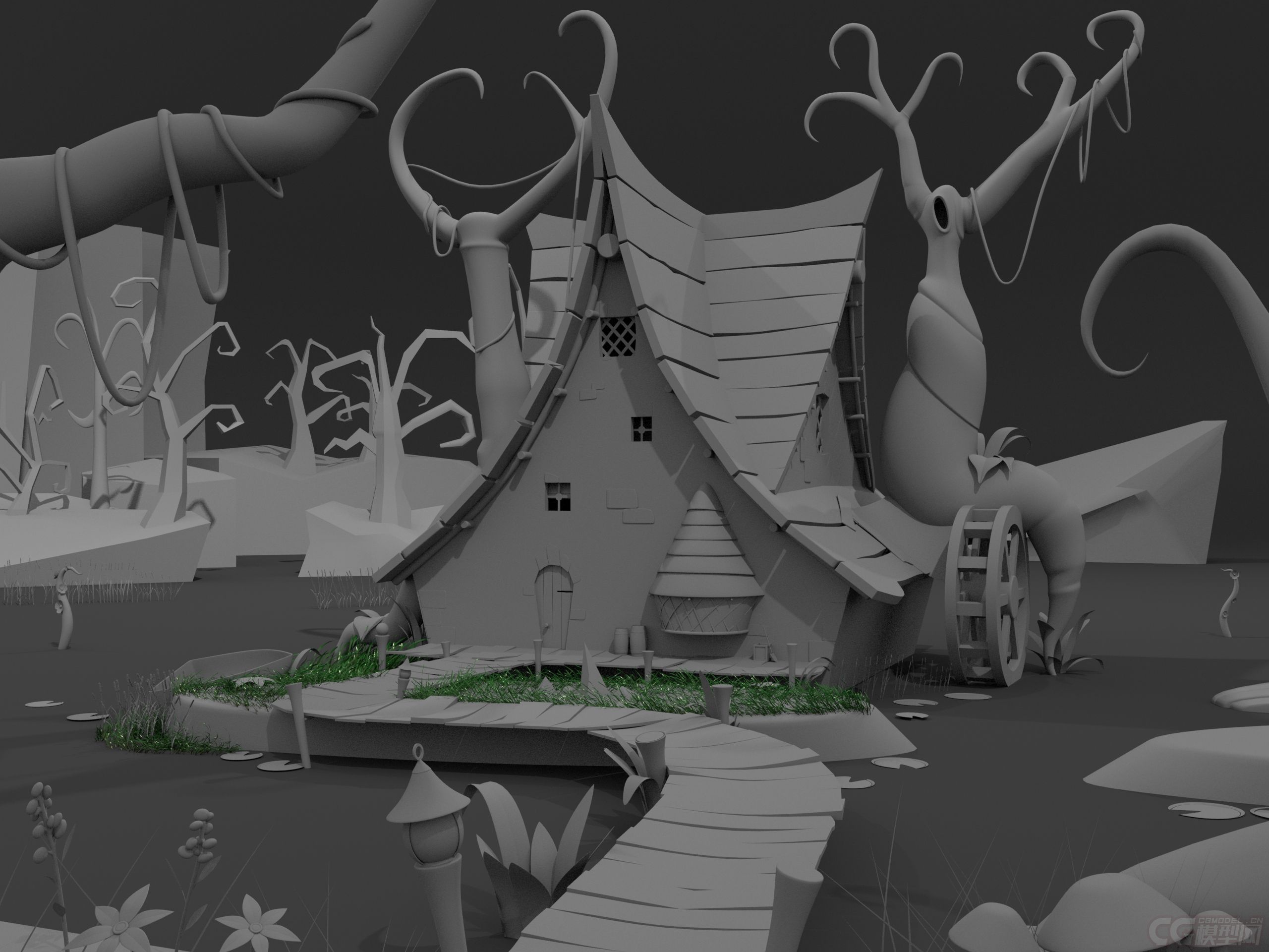 自己做的魔法屋,还有很多不足_蓝天下的我作品_场景自然场景_cg模型网