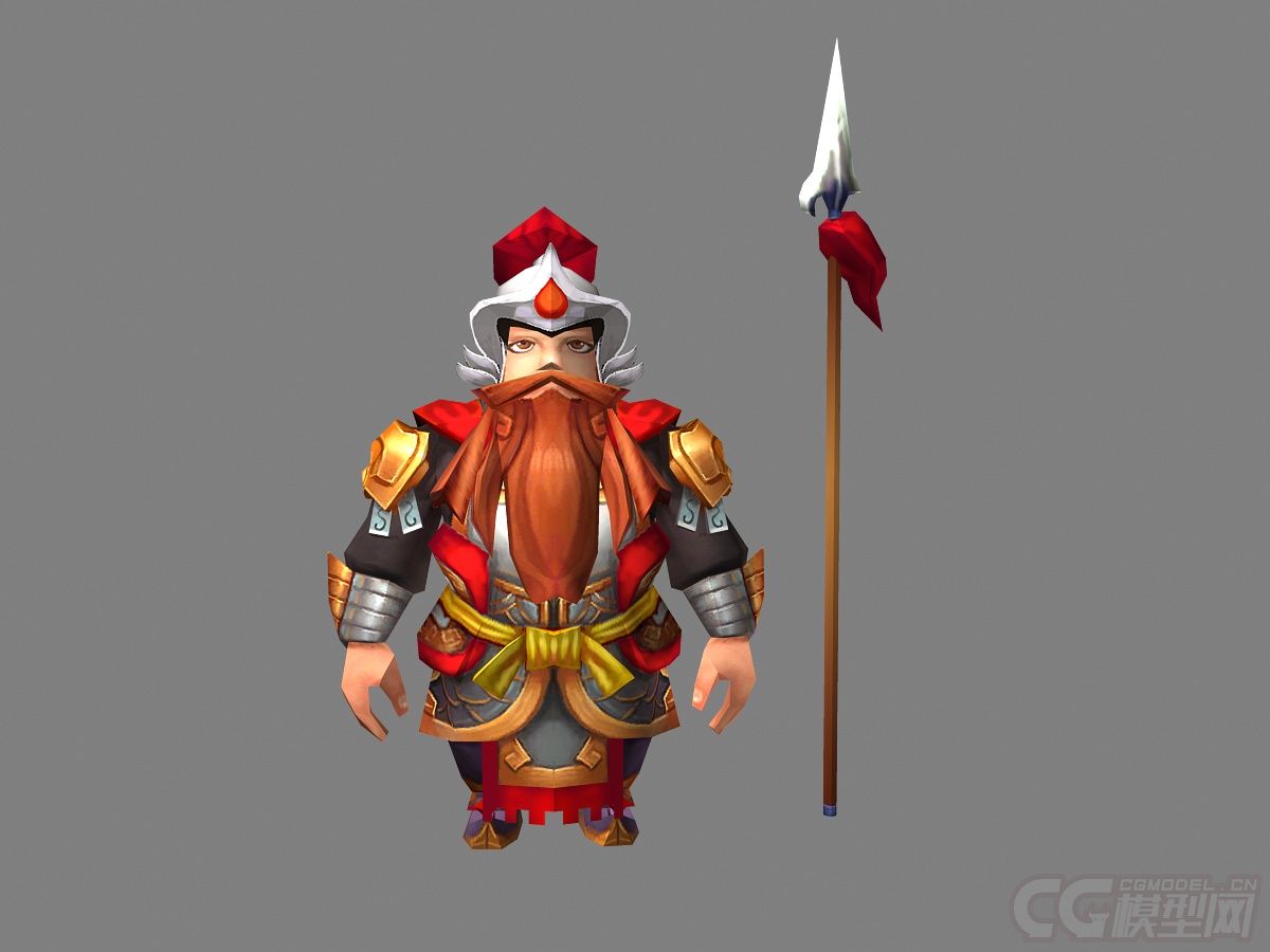 古代卡通q版人物武官将军士兵守卫