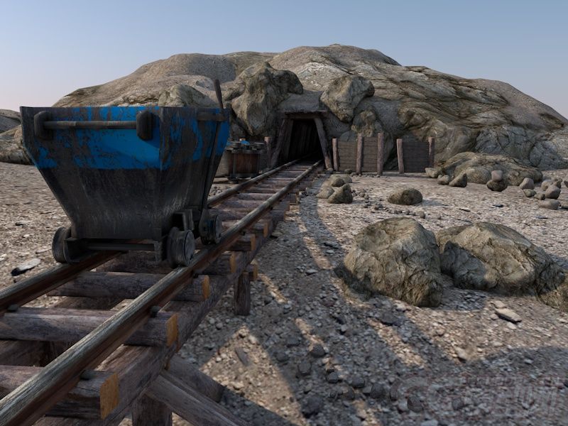 矿井 山洞 采石场 炼石厂 采矿场 采煤场 煤矿 通道 矿车 铁轨